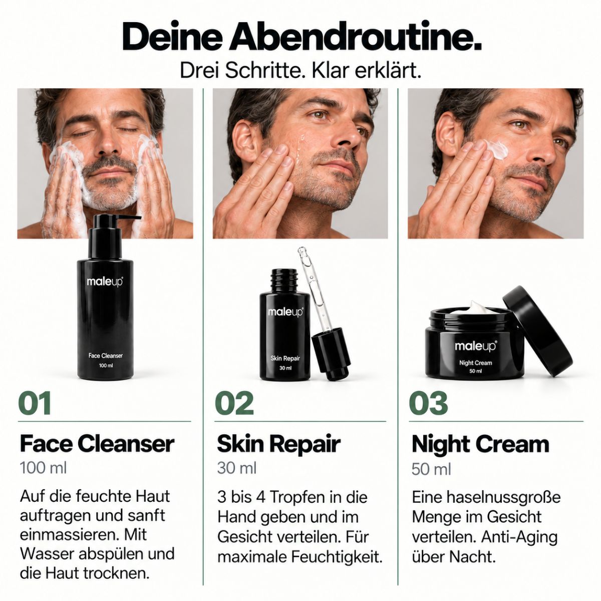 maleup Anti-Aging Abendroutine